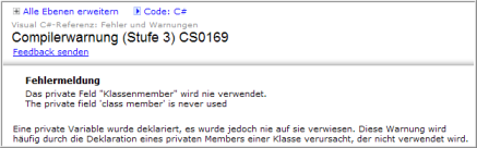 Nummer einer Warnmeldung ermitteln